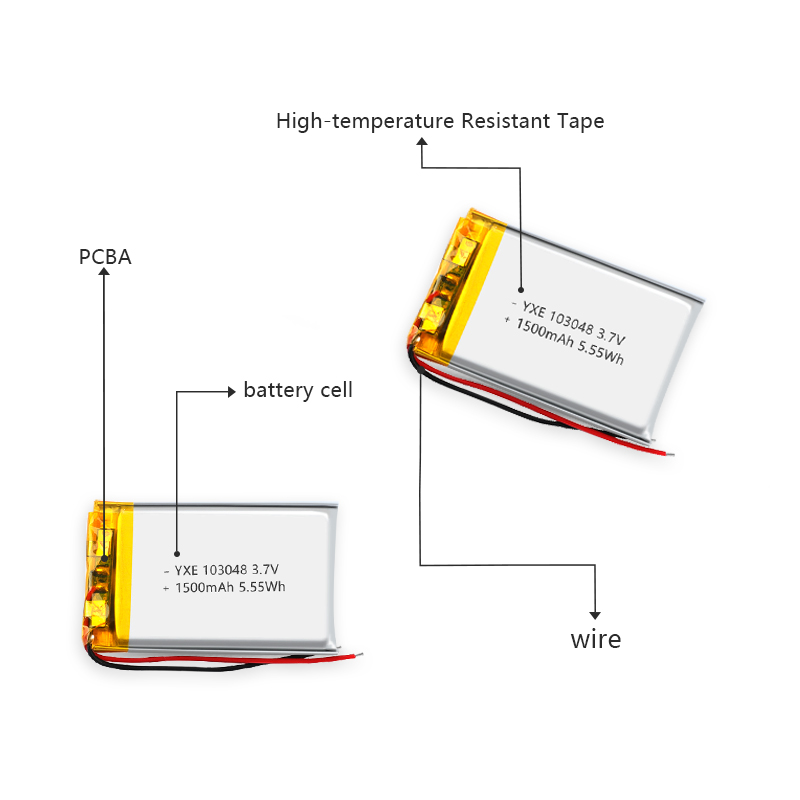 3.7 V Li-ion Battery 103048-1500mah