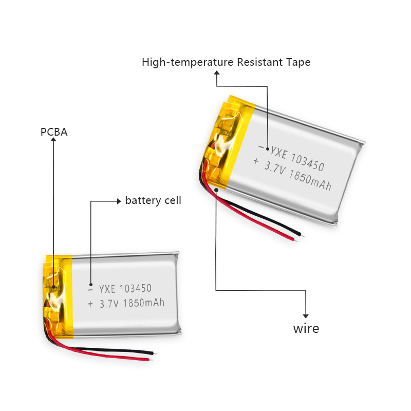 3.7 V Li-ion Battery 103450-1850mah