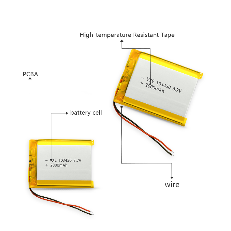 3.7 V Li-ion Battery 103450-2000mah