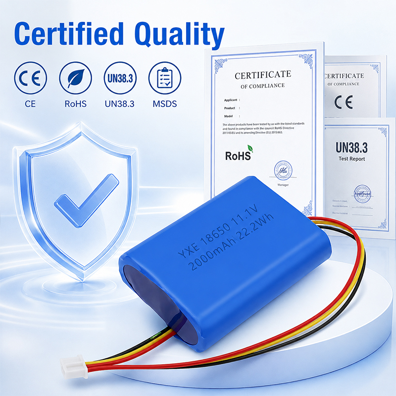 11.1V 2000mAh lithium battery pack