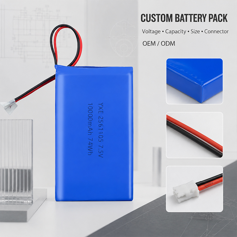 7.5V 10000mAh lithium battery pack